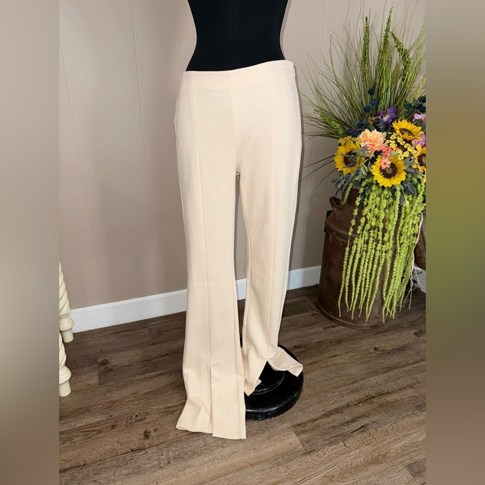 Mango • Slit Hem Ecru Trousers - Picture 8 of 10